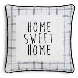 LACOURTE Home Sweet Home 20X20 Square Decorative Pillow – White